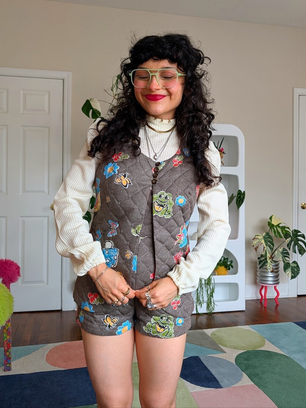 RARE 70s vintage grail quilted matching set